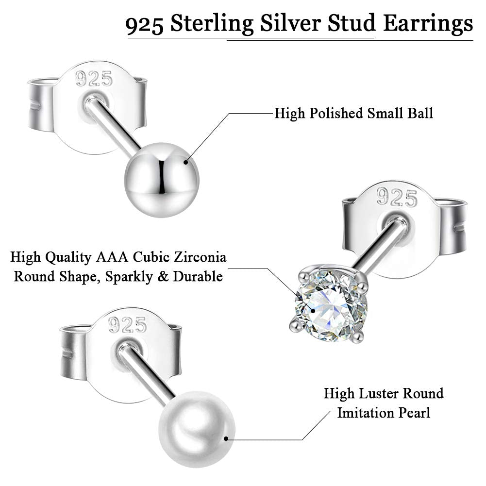 9 Pairs 14K Gold Plated 925 Sterling Silver Hoop Earrings Set for Women, Hypoallergenic Chunky & Lightweight Hoops