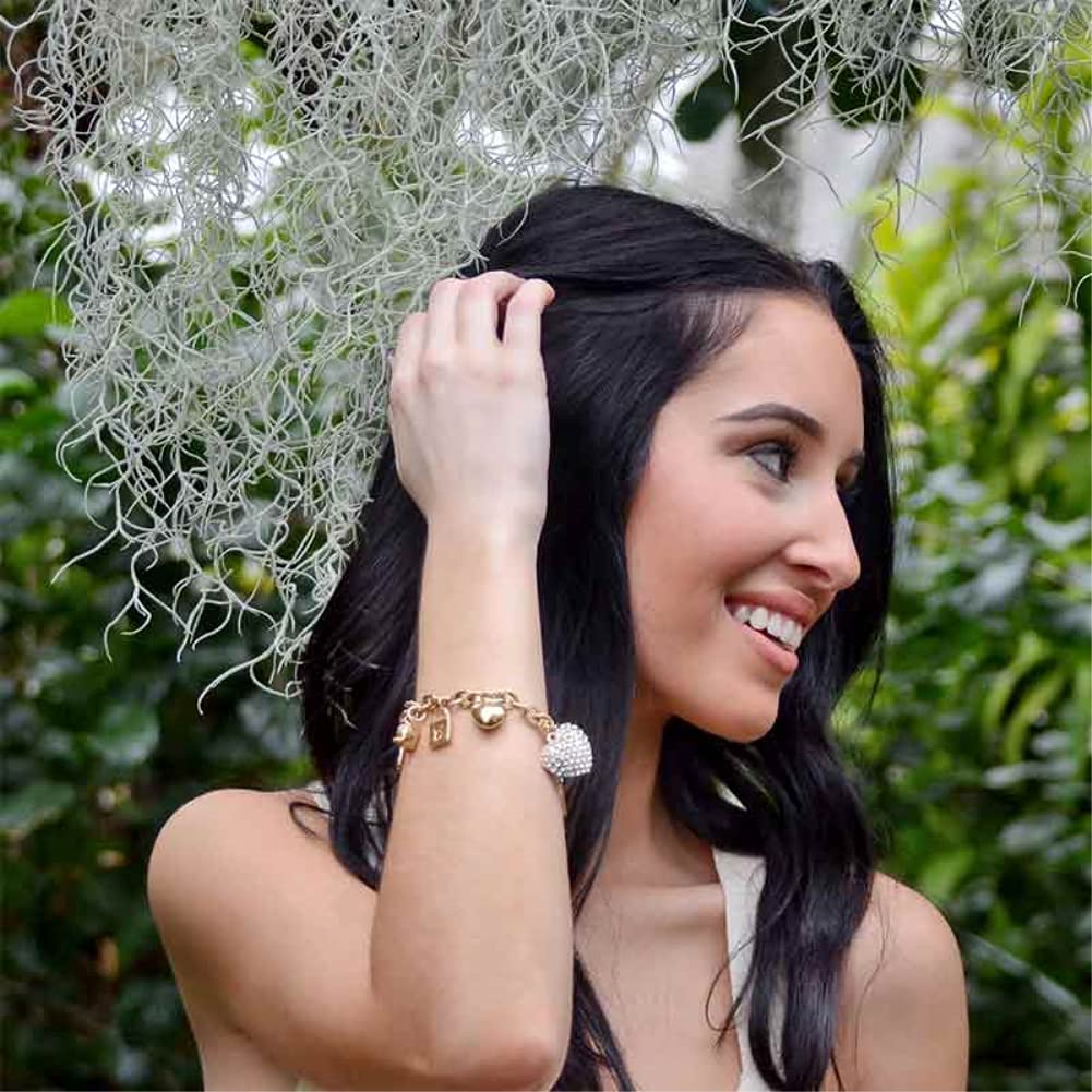 18K Gold Plated Heart Charm Bracelet for Women and Teens, Stainless Steel Link Chain with Bible Verse Pendant, OT Clasp, Birthday or Christmas Gift