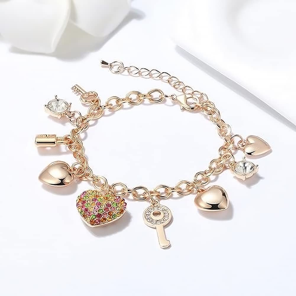 18K Gold Plated Heart Charm Bracelet for Women and Teens, Stainless Steel Link Chain with Bible Verse Pendant, OT Clasp, Gift for Birthday or Christmas