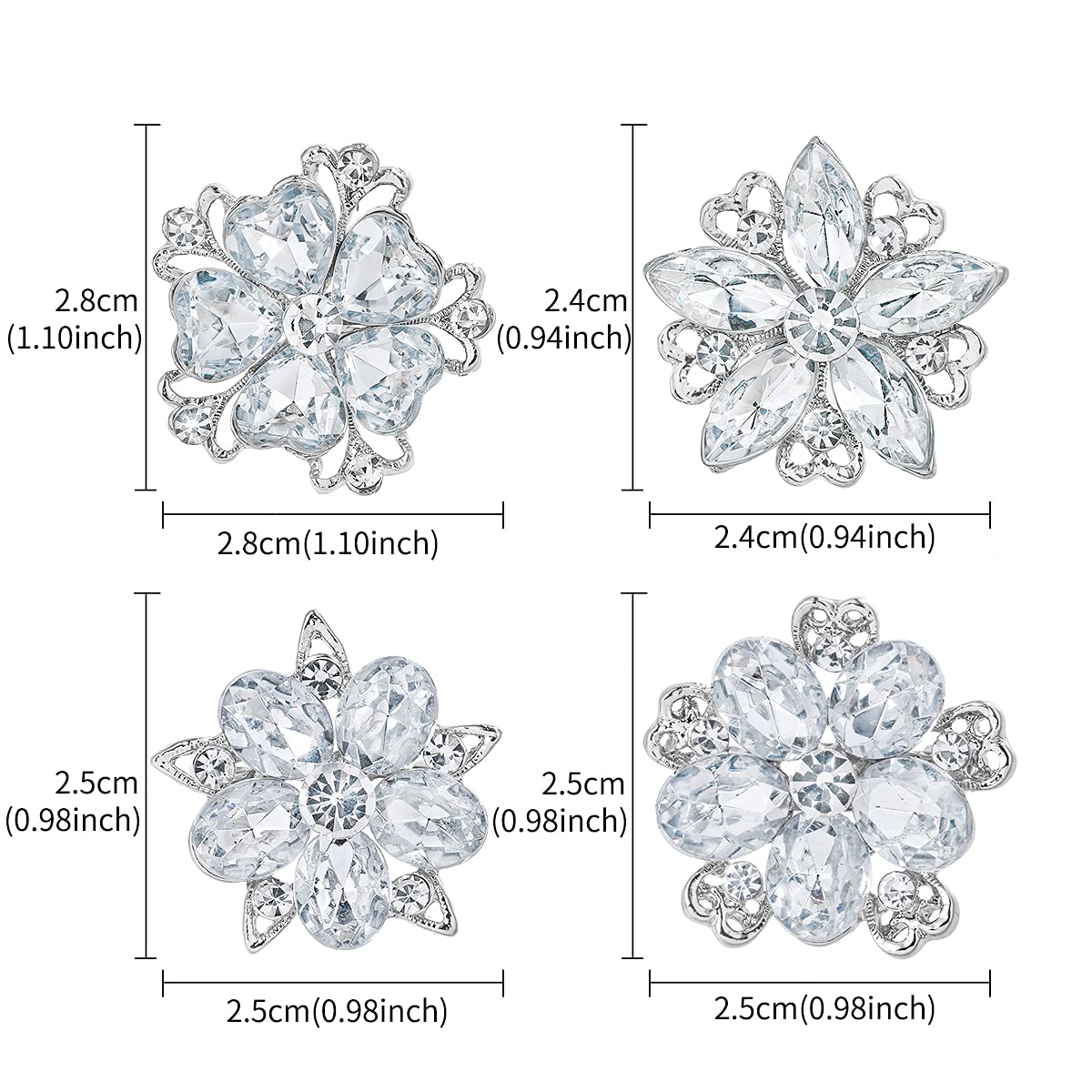 Rhinestone Feather Brooch Pin for Women & Men, Crystal Leaf Lapel Accessory for Dress, Hat, Bag, Suit & Wedding Jewelry