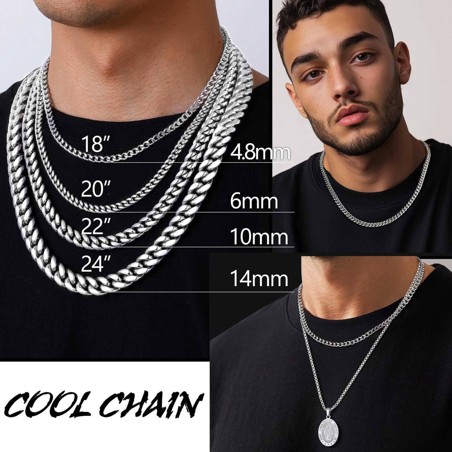 18K Gold Over Sterling Silver 1mm Box Chain Necklace, Italian Made Rose Gold Chain for Women and Men
