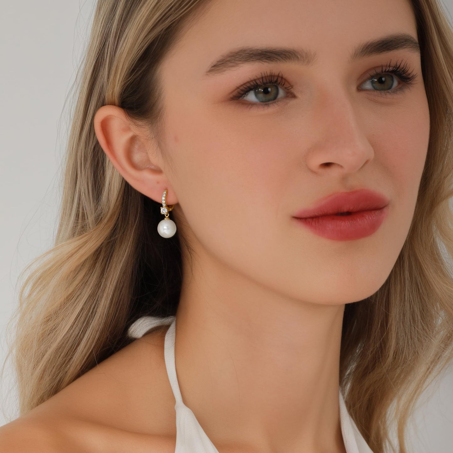 EPIRORA Sterling Silver Stud Earrings for Women Men - 3 Pairs 3mm Tiny Ball Stud Earrings Round CZ Earrings Pearl Earrings Set Cartilage Small Tragus Earrings