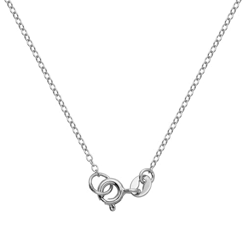 Sterling Silver Round Cut Birthstone Pendant Necklace with 18" Chain