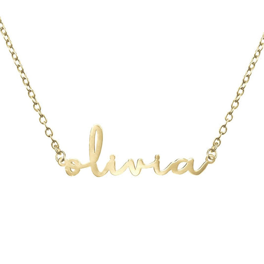 Custom Name Necklace for Women, Personalized Sterling Silver or Gold Pendant, Any Name or Word