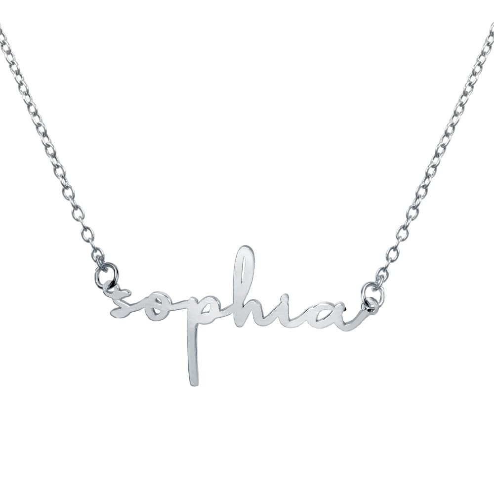 Personalized Name Necklace for Women, Custom Sterling Silver or Gold Pendant, Any Name or Word