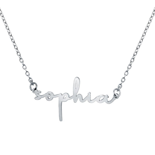 Personalized Name Necklace for Women, Custom Sterling Silver or Gold Pendant, Any Name or Word