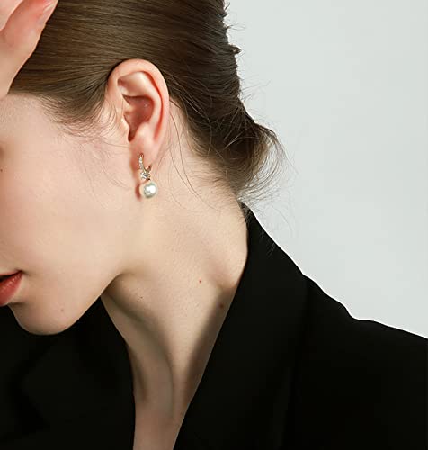 EPIRORA Sterling Silver Stud Earrings for Women Men - 3 Pairs 3mm Tiny Ball Stud Earrings Round CZ Earrings Pearl Earrings Set Cartilage Small Tragus Earrings