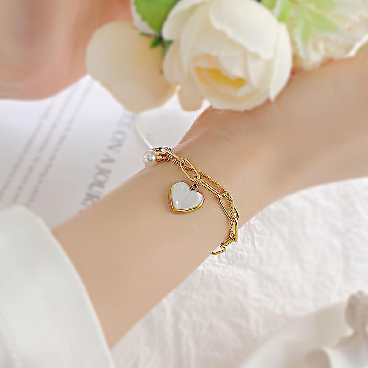 Sterling Silver Heart Clasp Snake Chain Bracelet, Compatible with Charms, Gift for Her with Gift Box