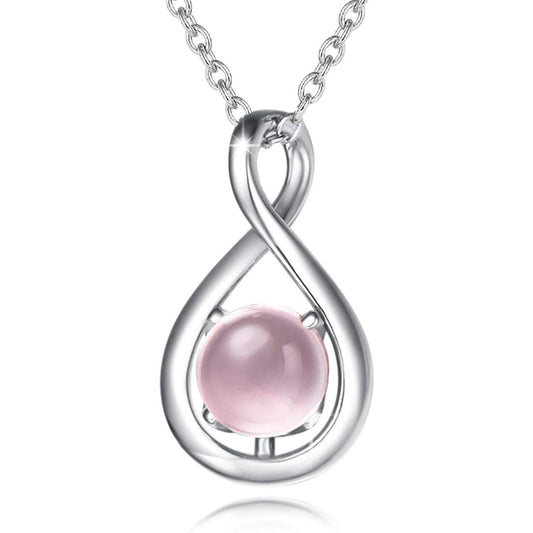 Sterling Silver Birthstone Infinity Pendant Necklace, Dainty 16"+2" Chain, Anniversary or Birthday Jewelry Gift for Women