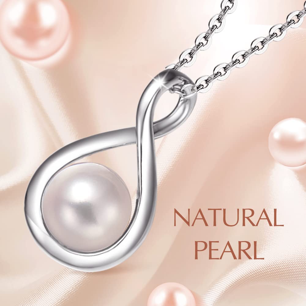 Sterling Silver Birthstone Infinity Pendant Necklace, Dainty 16"+2" Extendable Chain, Jewelry Gift for Women