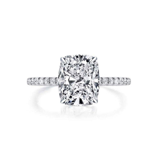 18K White Gold Plated Cubic Zirconia Three-in-One Halo Wedding & Engagement Ring for Women