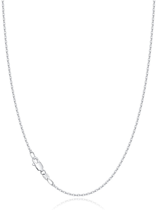 18K Gold Plated 925 Sterling Silver 1.1mm Cable Chain Necklace for Women, Thin Dainty and Sturdy, 14"-24" Adjustable