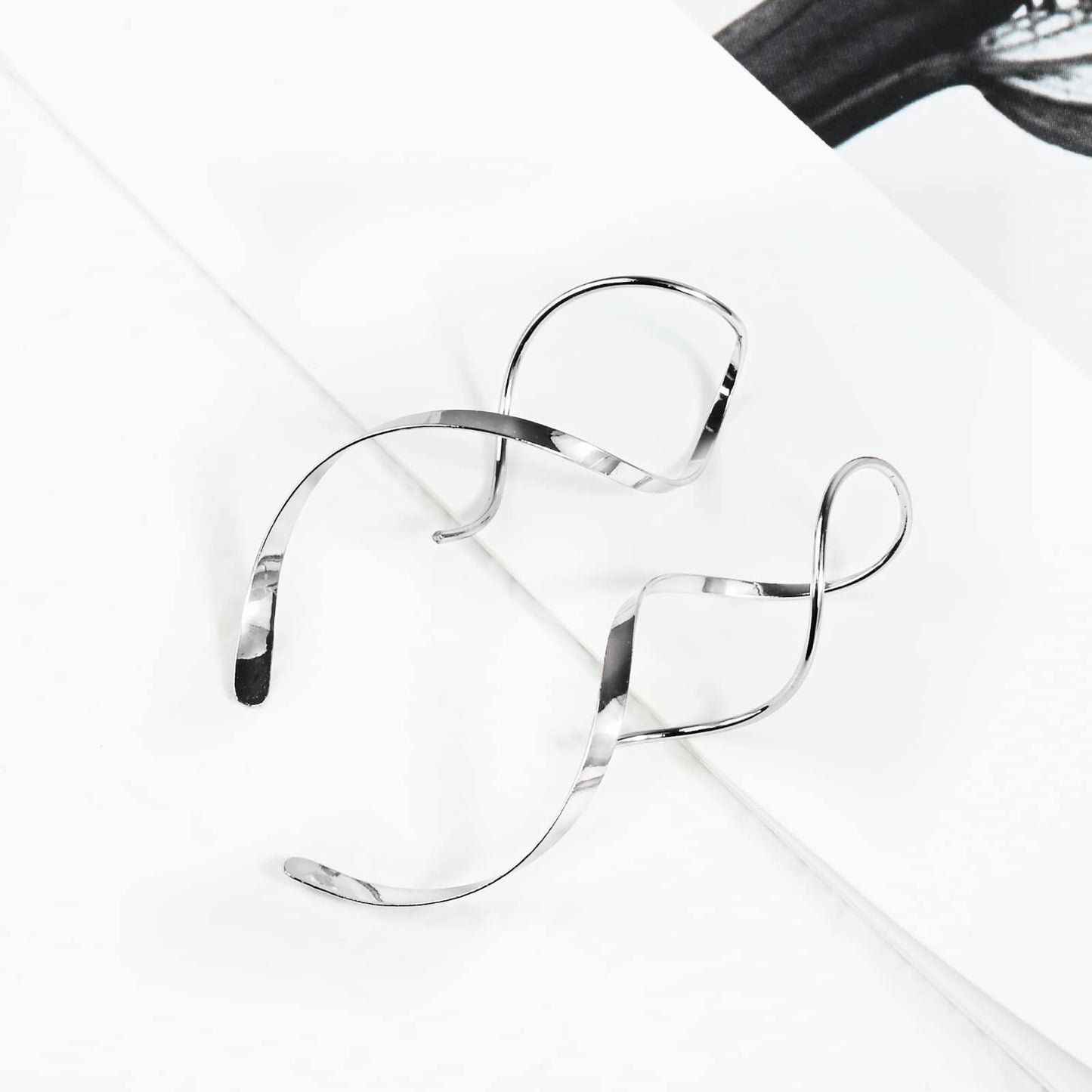 925 Sterling Silver Hoop Earrings with 7.5-8mm White Freshwater Cultured Pearl Dangle for Women