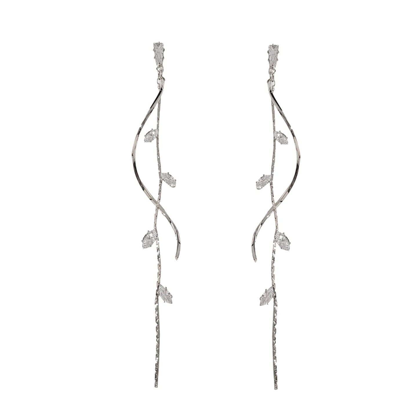 Sterling Silver Cubic Zirconia Drop Dangle Earrings for Women, Long Infinity Leverback CZ Earrings for Jewelry Gifts