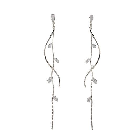 Sterling Silver Cubic Zirconia Drop Dangle Earrings for Women, Long Infinity Leverback CZ Earrings for Jewelry Gifts