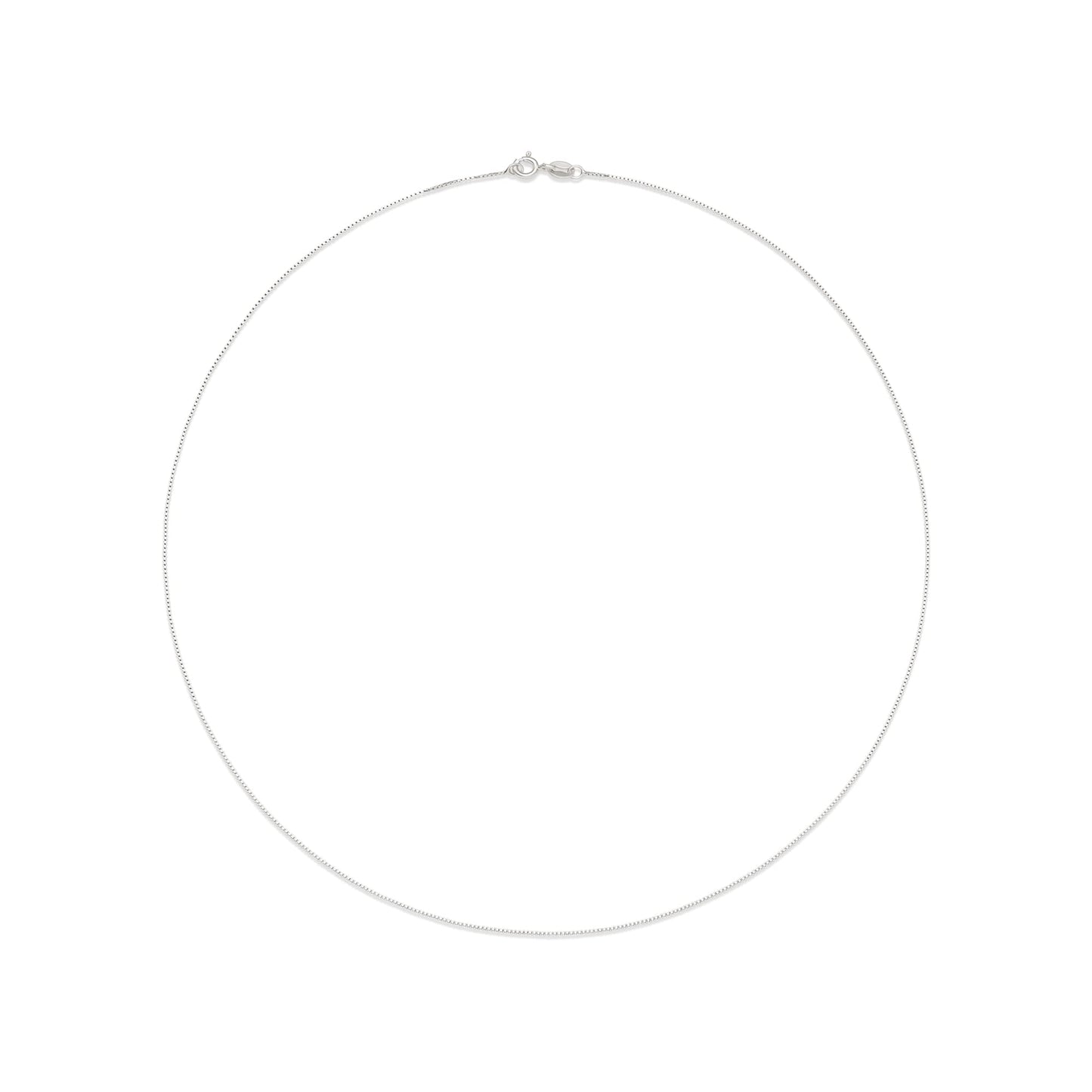 18K Gold Over Sterling Silver 1mm Box Chain Necklace, Italian Made, Rose Gold Chain for Women and Men