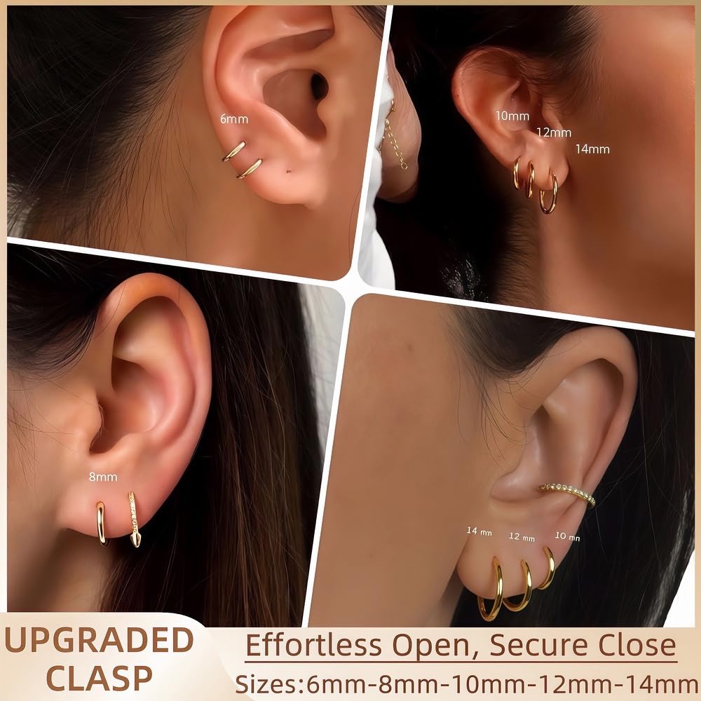 14K Gold & Silver Plated Dangle Earrings for Women, Dainty Long Hanging Chain CZ & Pearl Threader Earrings