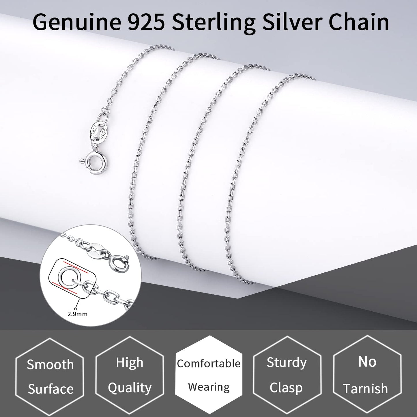 Italian 925 Sterling Silver Braided Rope Chain Necklace for Men & Women, 2mm & 3mm Diamond-Cut