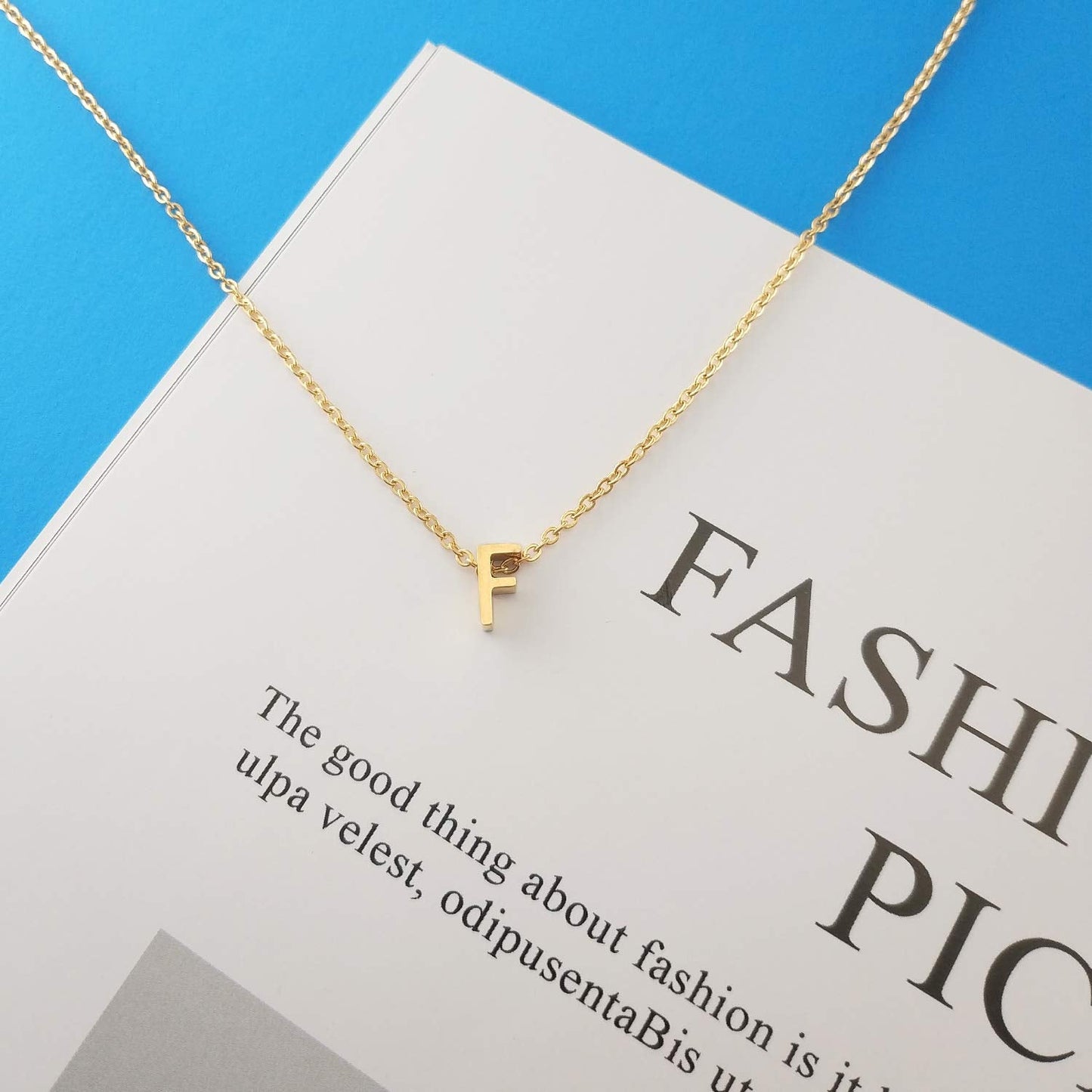 Tiny Initial Necklace for Women, 18K Gold Plated, Personalized Small Letter Pendant