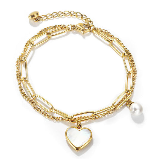 Sterling Silver Heart Clasp Snake Chain Bracelet, Compatible with Charms, Gift for Her with Gift Box