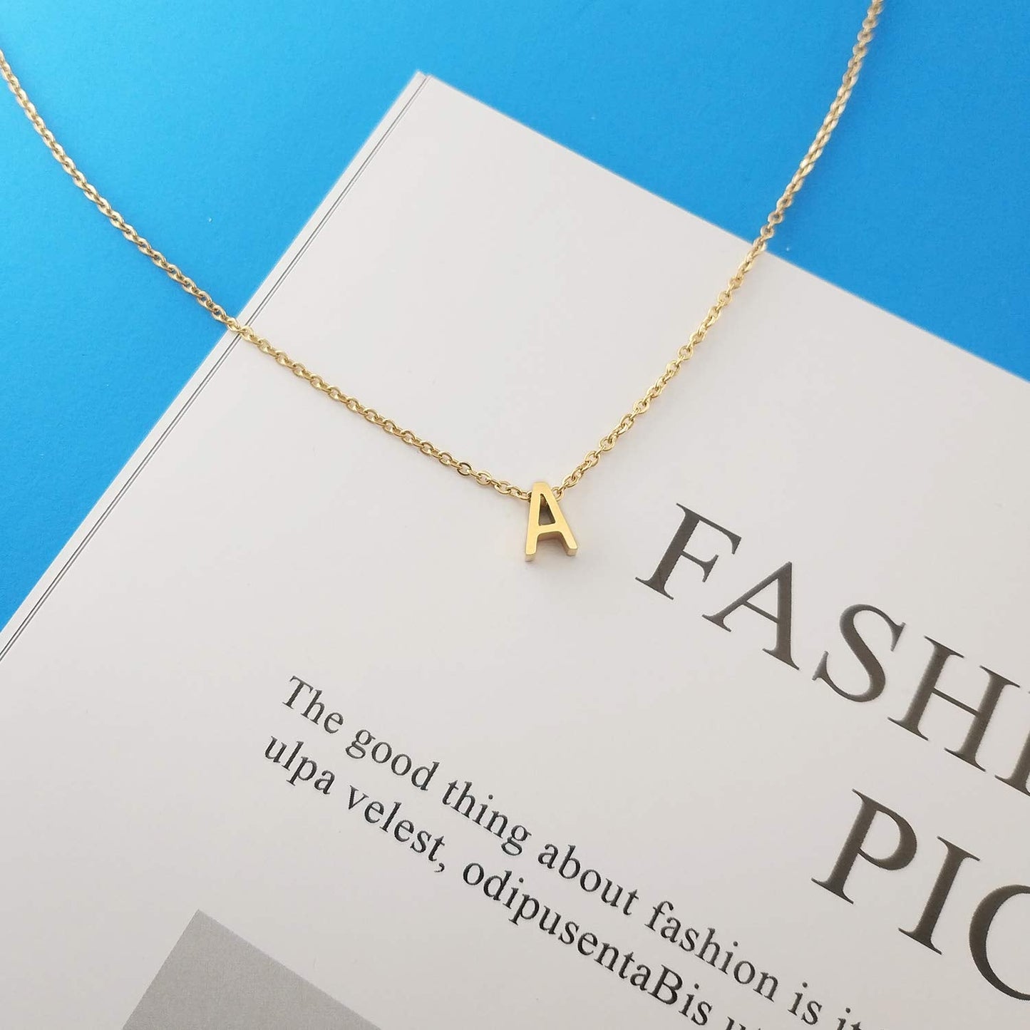 Tiny Initial Necklace, 18K Gold Plated Small Letter, Personalized Name Necklace for Women