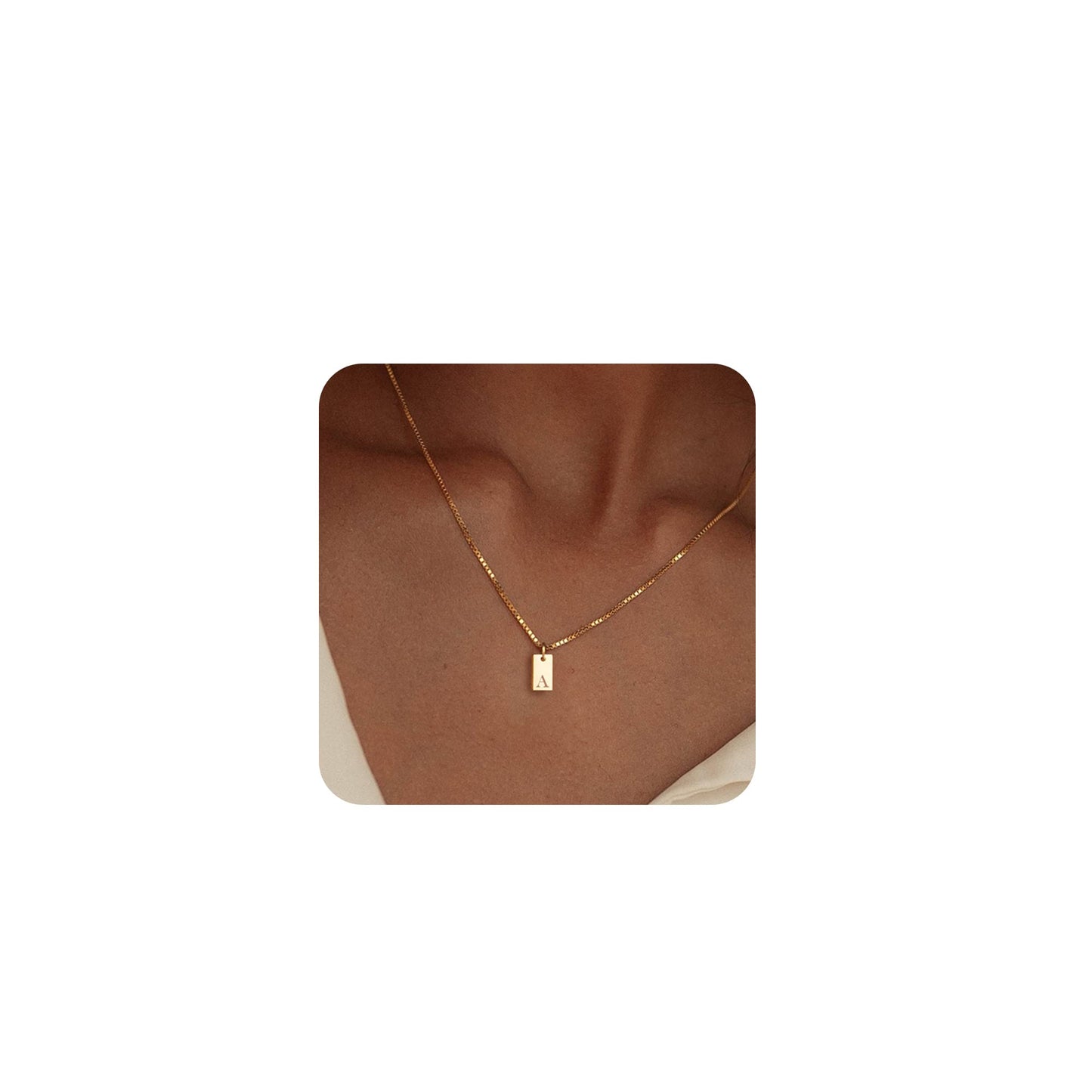 14K Gold Plated Initial Necklace for Women, Dainty Letter Pendant, Personalized Name Jewelry