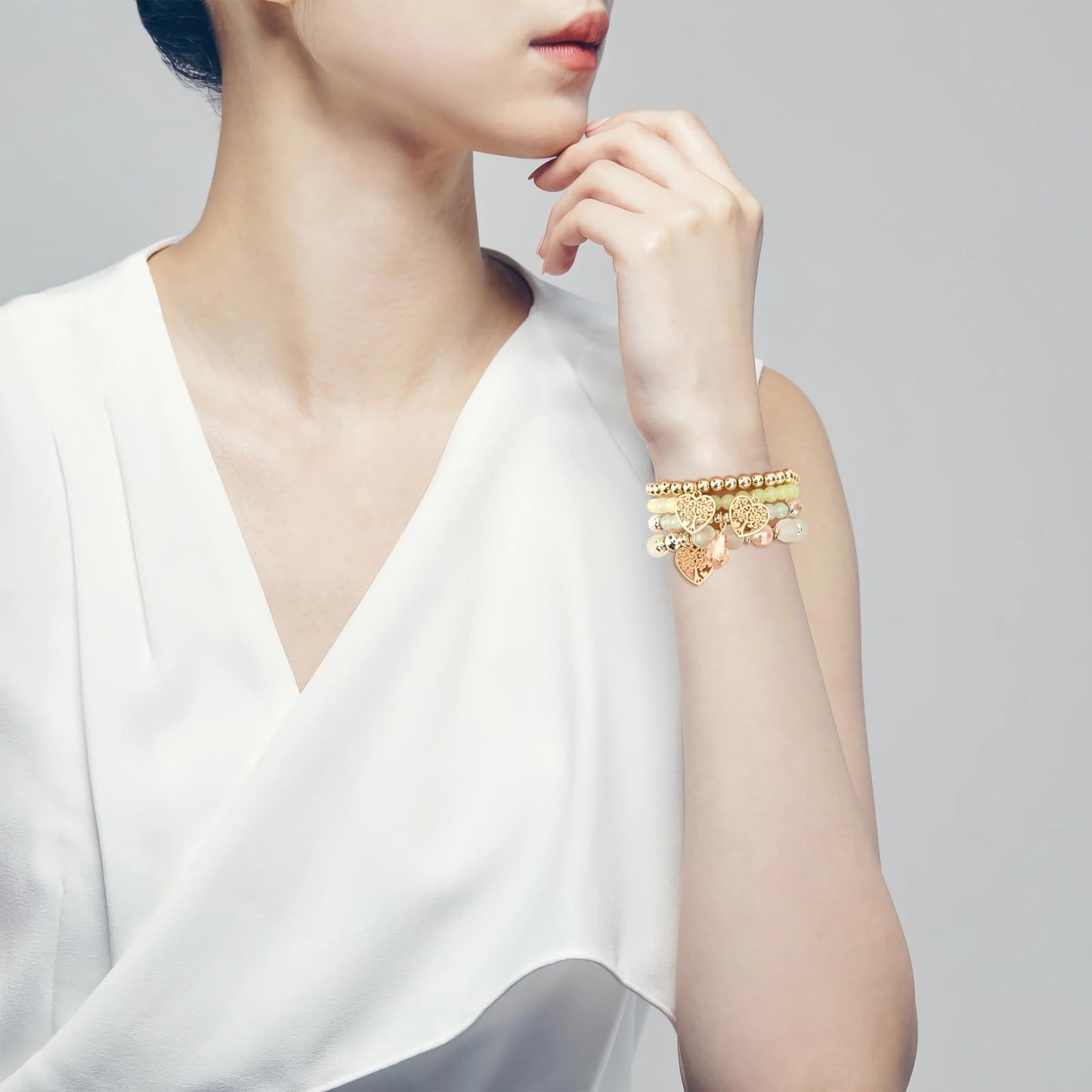 Handmade 6mm Semi-Precious Gemstone Round Bead Stretch Bracelet, 7" Unisex