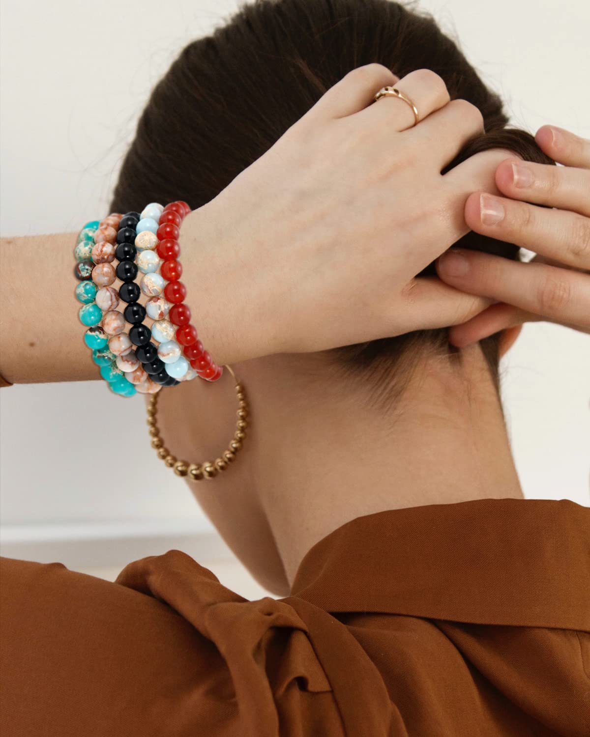 Handmade 10mm Dream Amethyst Gemstone Stretch Bracelet, Crystal Healing Reiki Jewelry for Third-Eye Energy, Unisex