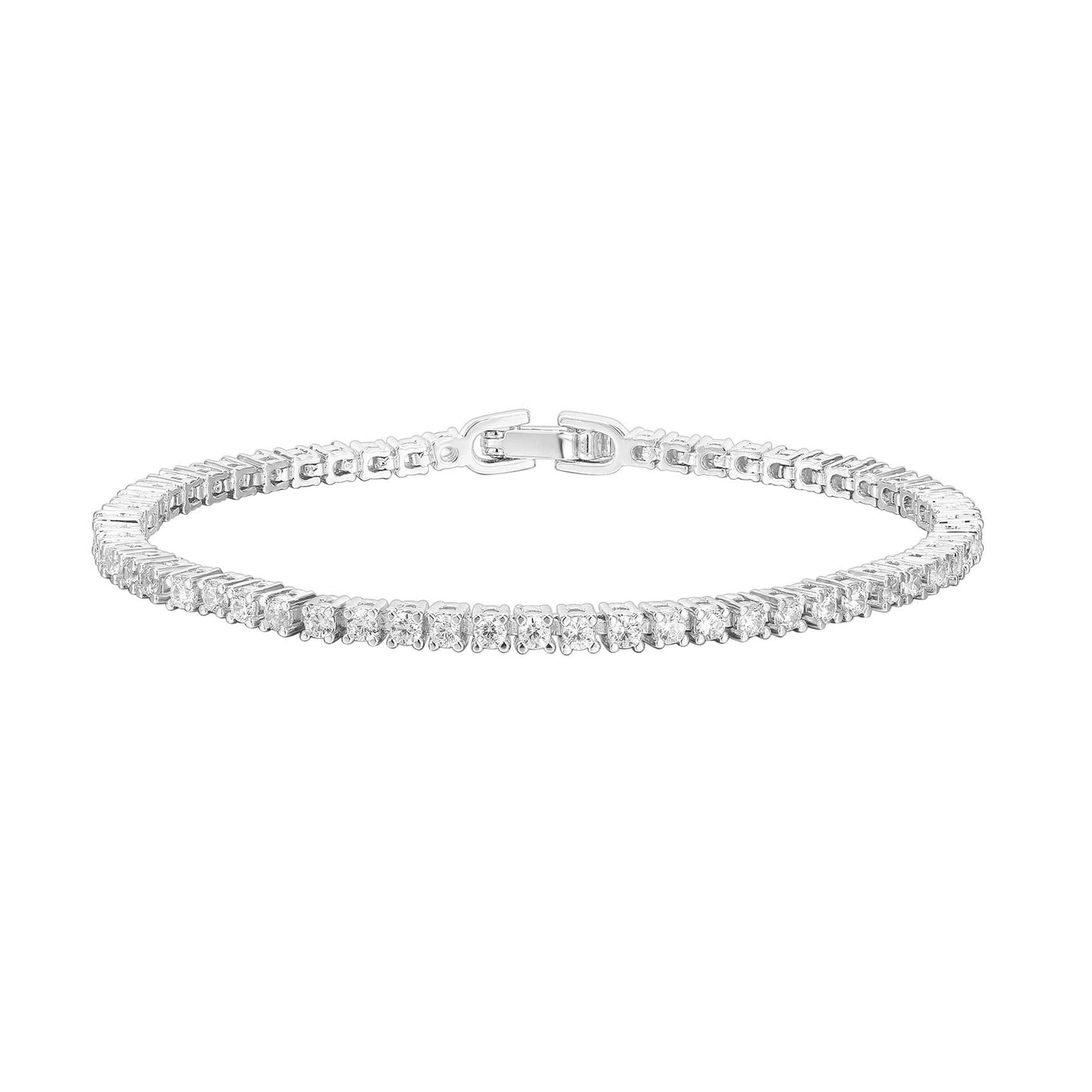 14K Gold Plated 4mm Cubic Zirconia Tennis Bracelet for Women, Classic Gold Bracelet, 6.5"-7.5"