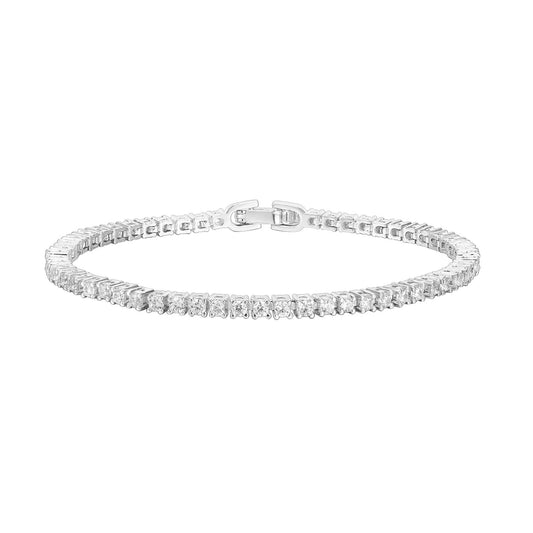 14K Gold Plated 4mm Cubic Zirconia Tennis Bracelet for Women, Classic Gold Bracelet, 6.5"-7.5"