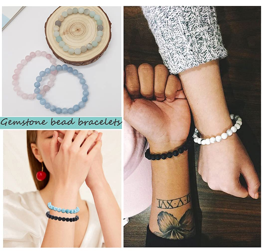 Handmade 4mm Moonstone Gemstone Stretch Bracelet, Crystal Healing Reiki Jewelry for Love and Friendship, Unisex