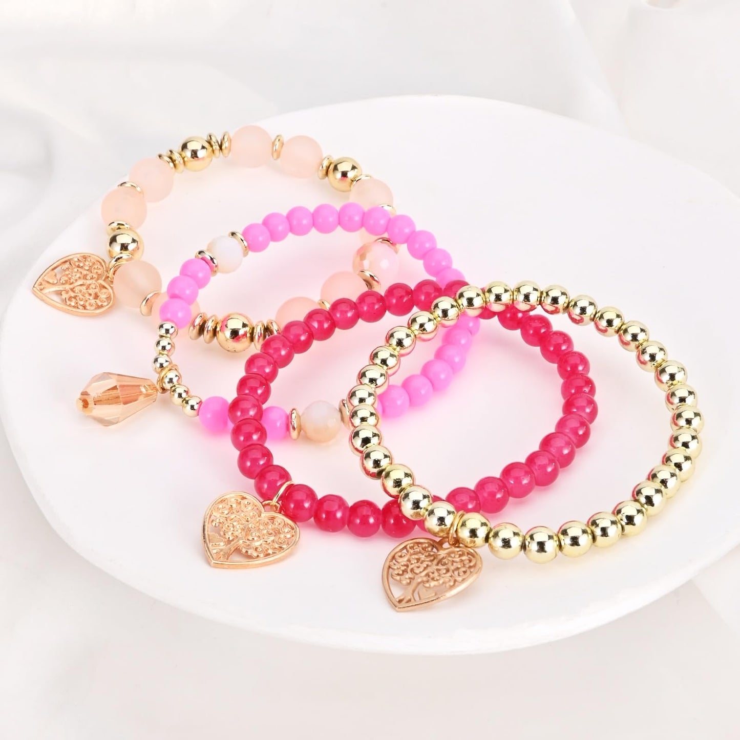 Handmade 6mm Semi-Precious Gemstone Round Bead Stretch Bracelet, 7" Unisex