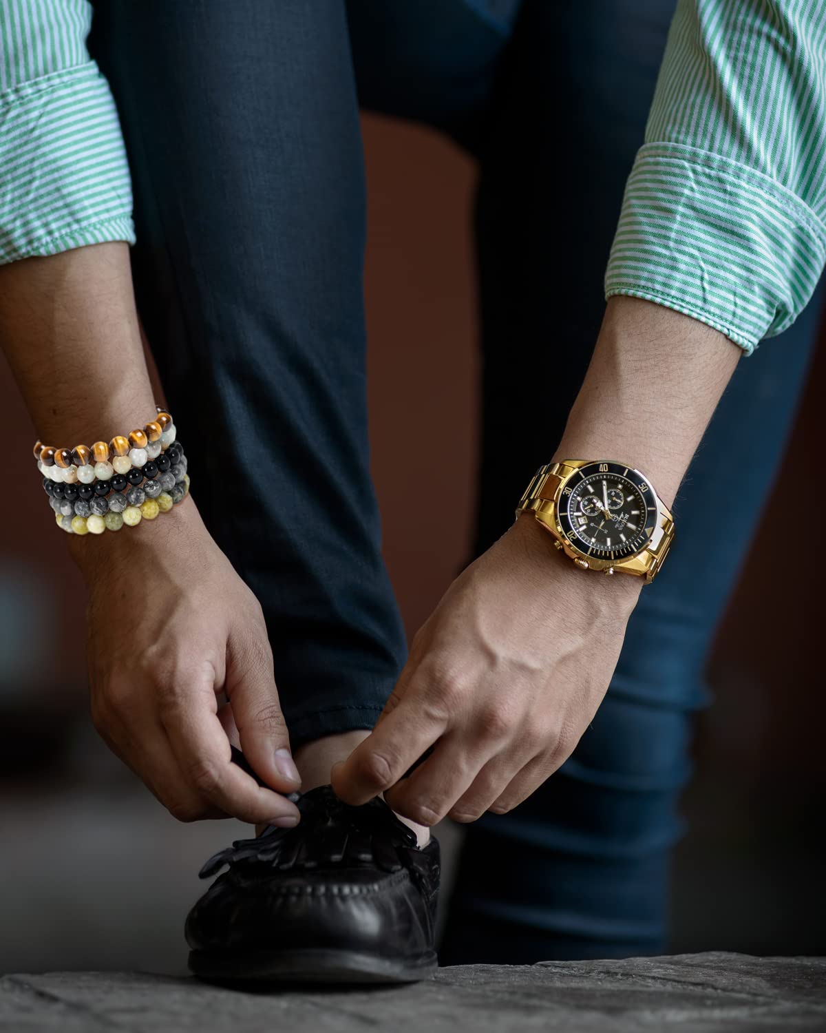 Cherry Tree Collection Gemstone Beaded Bracelets for Women and Men – 6mm Round Beads, Available in Small, Medium, and Large Sizes