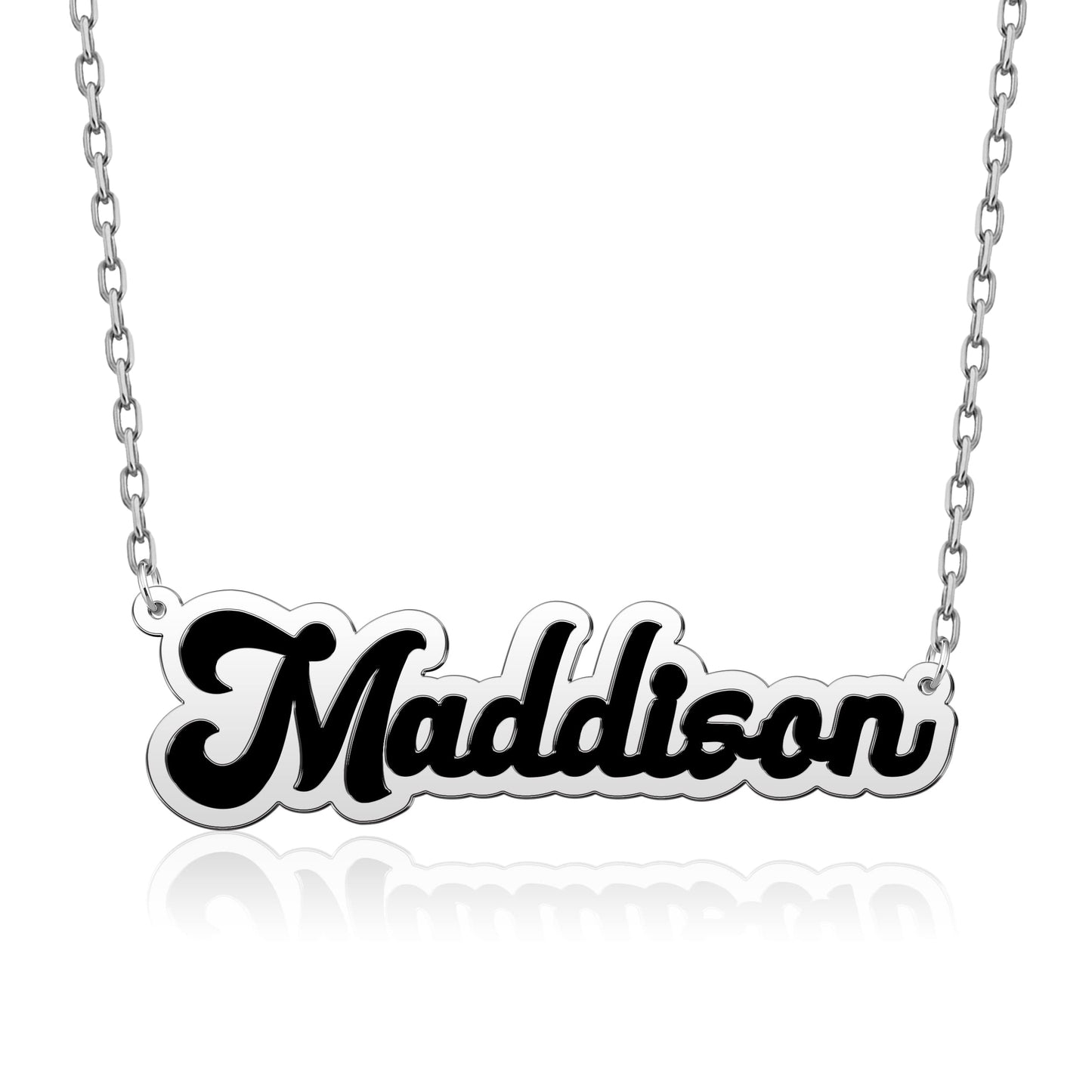 Custom Name Necklace for Women, Personalized Sterling Silver or Gold Pendant, Customized with Any Name or Word