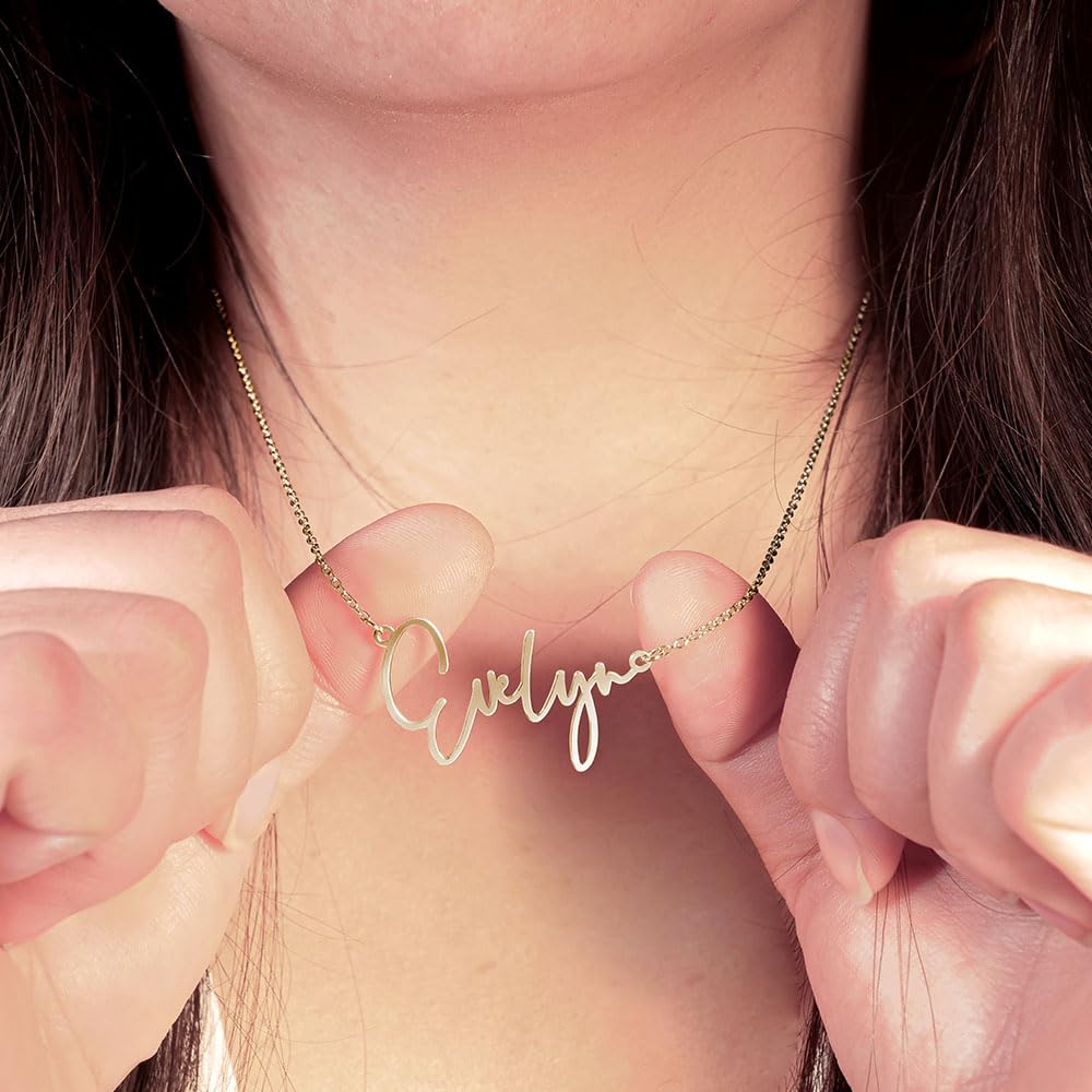 Personalized Name Necklace for Women, Custom Sterling Silver or Gold Pendant, Customized with Any Name or Word