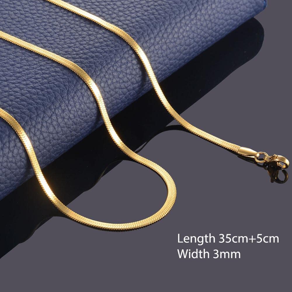 316L Stainless Steel Figaro Cuban Chain Necklace for Men, Black or 18K Gold Plated, 4-13mm, 14"-30" with Gift Box