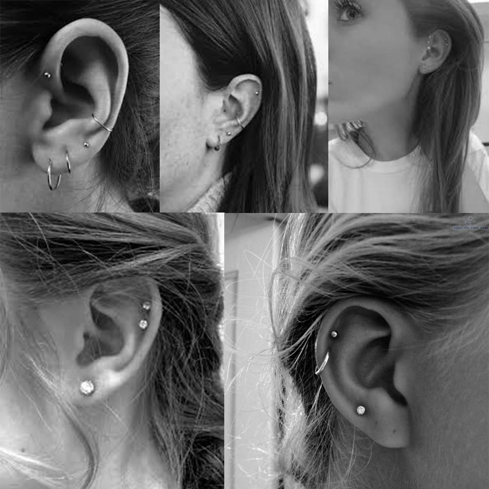 9 Pairs 14K Gold Plated 925 Sterling Silver Hoop Earrings Set for Women, Hypoallergenic Chunky & Lightweight Hoops