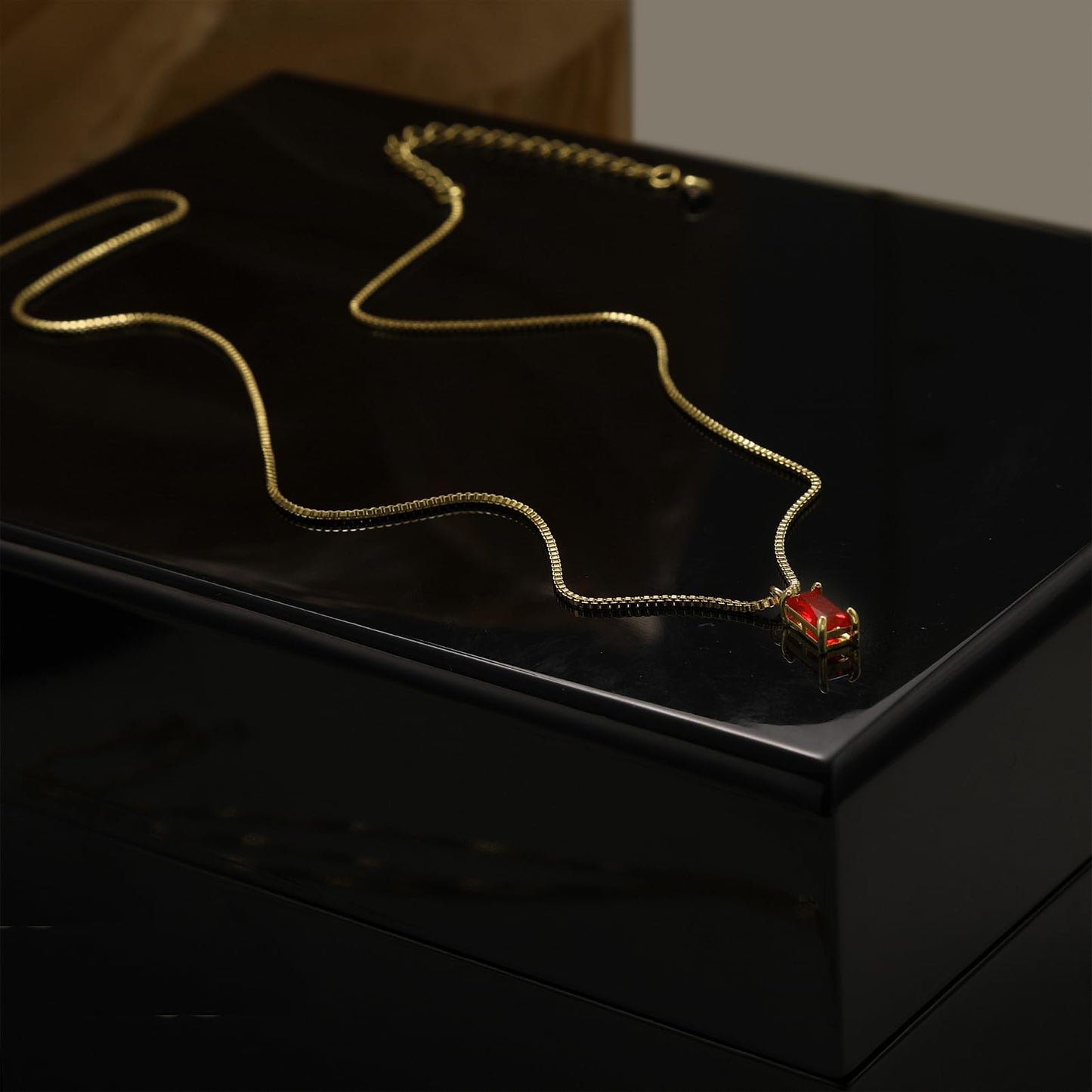 14K Gold Dainty Birthstone Necklace for Women, Blue Green Cubic Zirconia Emerald Pendant, Waterproof Non-Tarnish Jewelry Gift