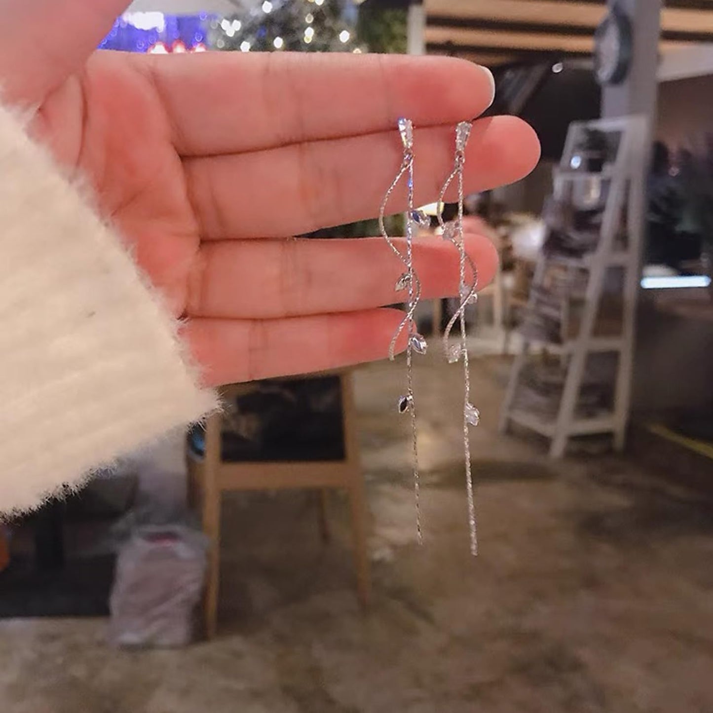 Sterling Silver Cubic Zirconia Drop Dangle Earrings for Women, Long Infinity Leverback CZ Earrings for Jewelry Gifts