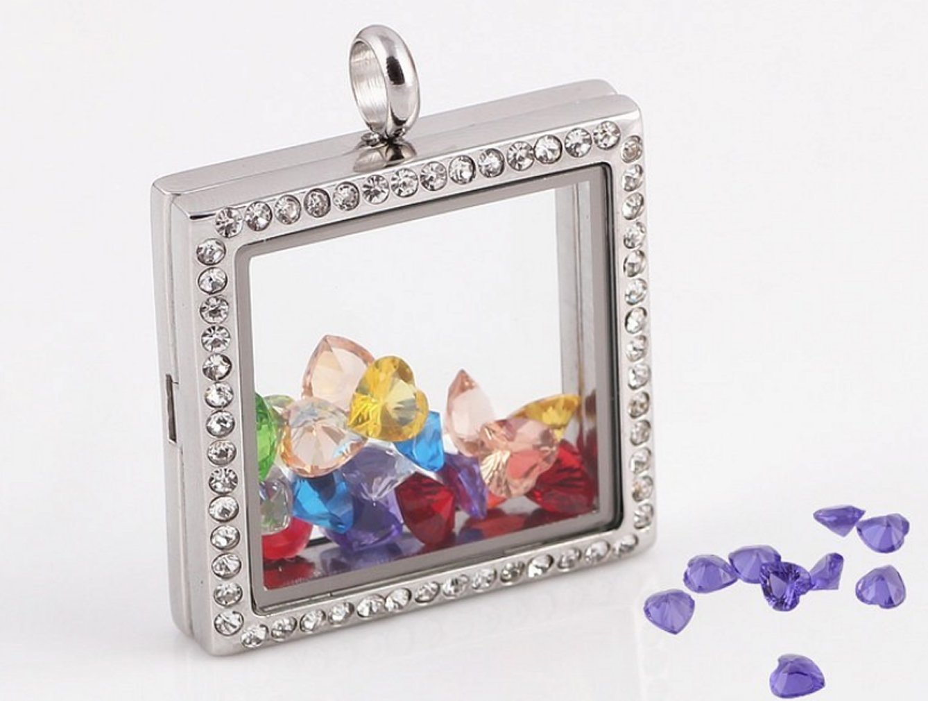 96pcs Birthstone Charms, 5mm Crystal Pendants for Floating Memory Lockets, Bracelets, and Necklaces