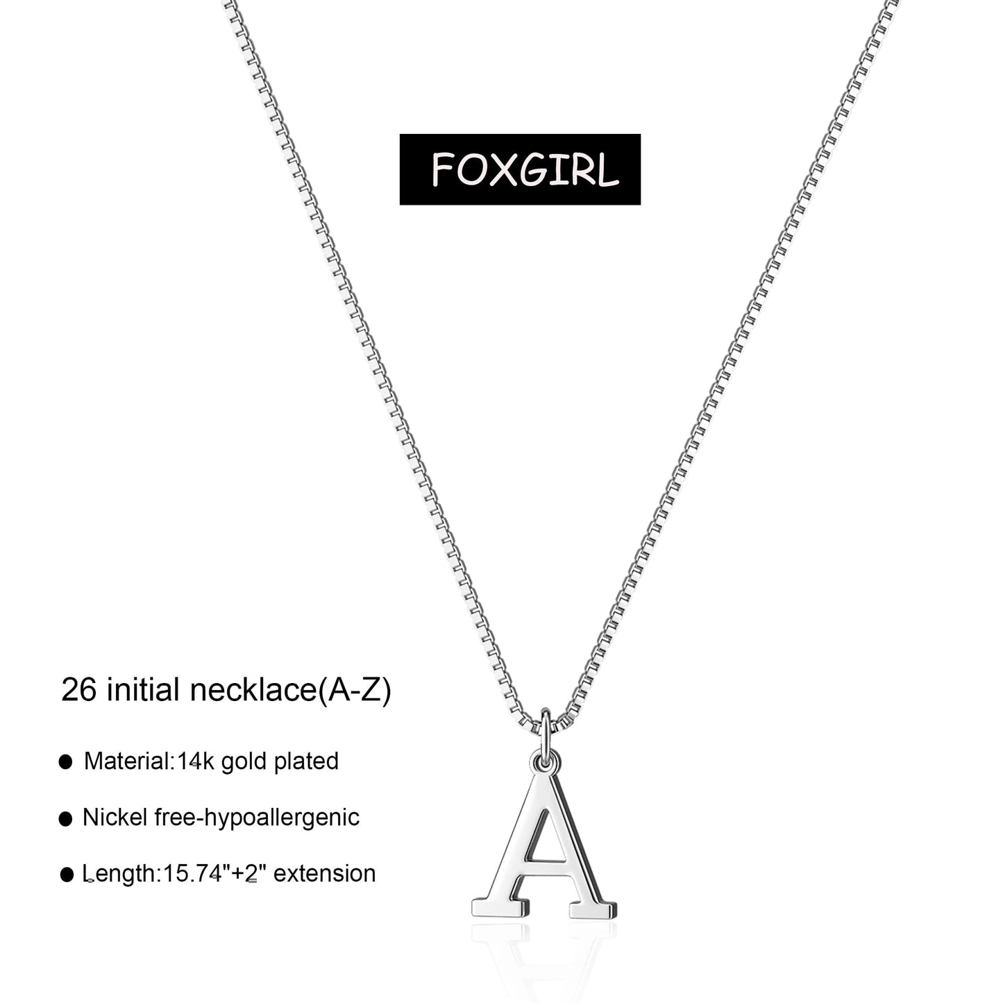 Dainty Gold Initial Necklace for Women, Tiny A-Z Pendant Choker, Personalized Monogram Name Jewelry Gift