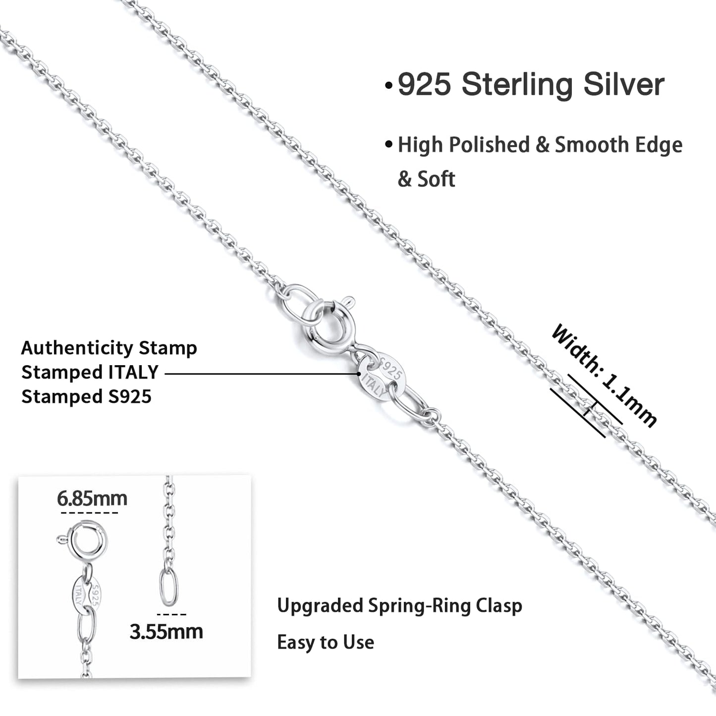 Italian 925 Sterling Silver Braided Rope Chain Necklace for Men & Women, 2mm & 3mm Diamond-Cut