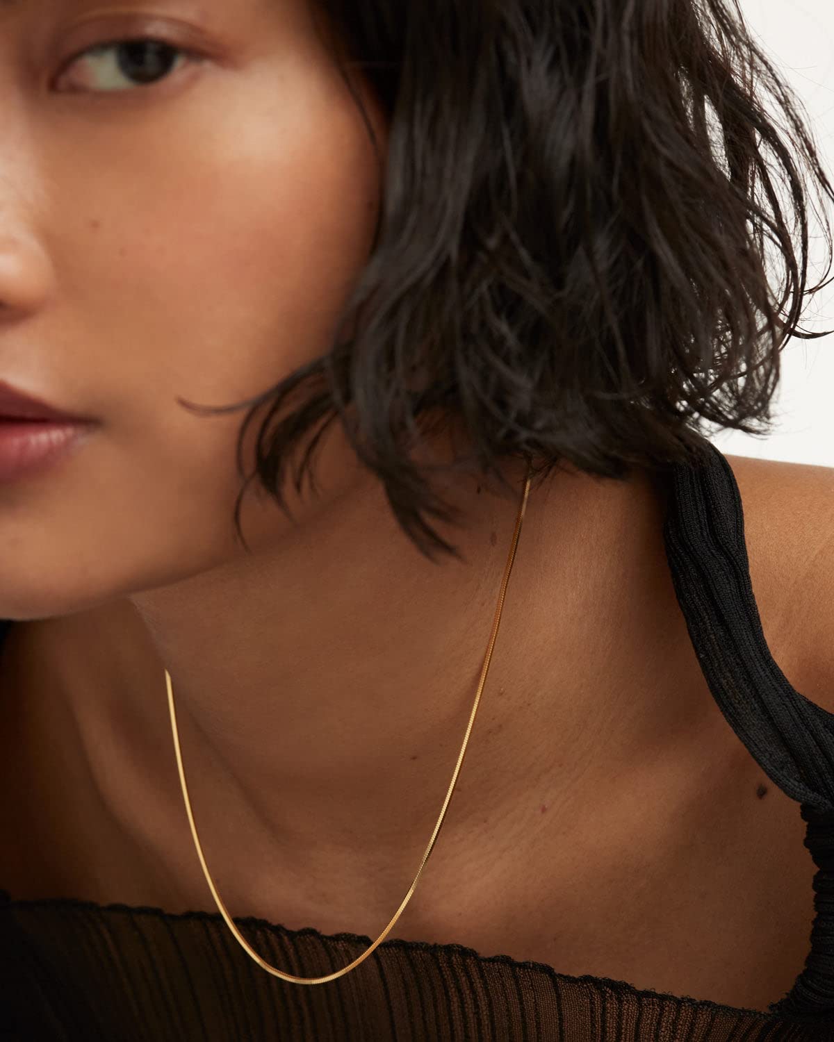 Sterling Silver 0.8mm Thin Box Chain Necklace, Available in Yellow Gold or Silver, 16"-30" Length