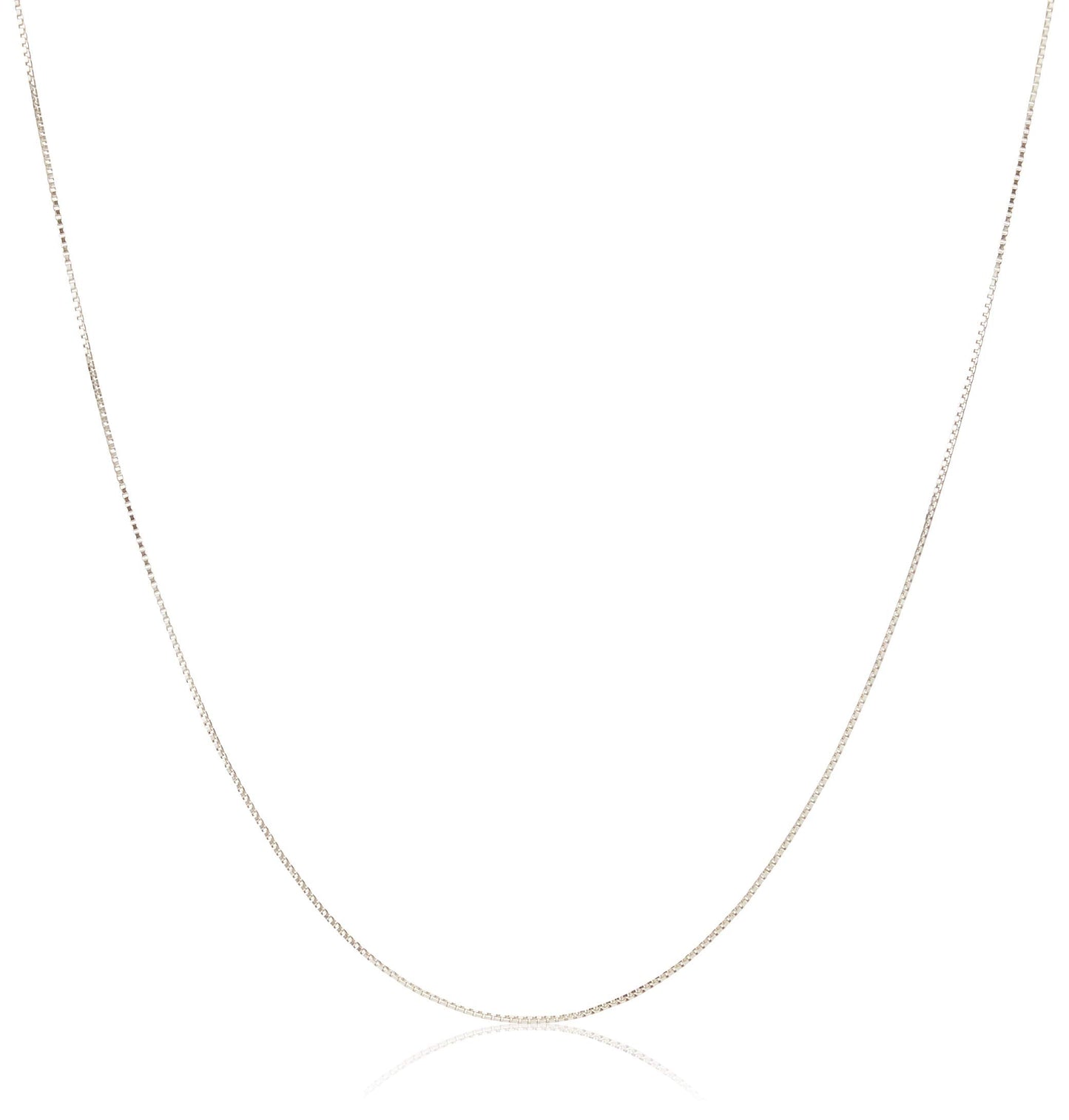 18K Gold Over Sterling Silver 1mm Box Chain Necklace, Italian Made, Rose Gold Chain for Women and Men