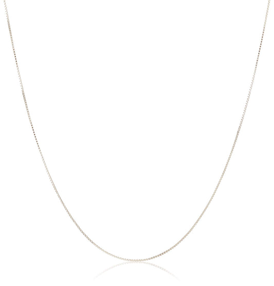 18K Gold Over Sterling Silver 1mm Box Chain Necklace, Italian Made, Rose Gold Chain for Women and Men