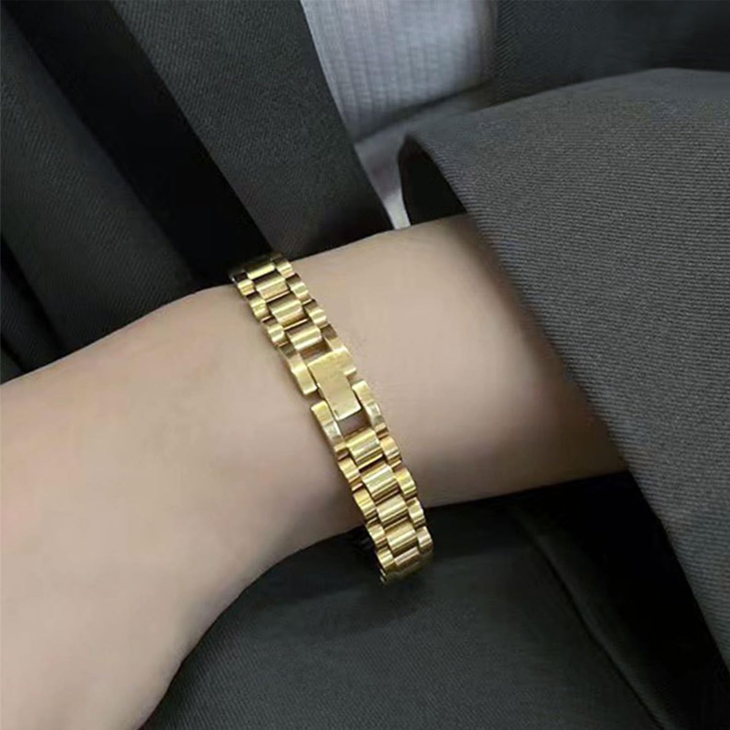 Waterproof 14K Gold Plated Bracelet Set for Women, Dainty Trendy Stackable Tennis, Beaded, Figaro, Herringbone, and Paperclip Link Bracelets, Gift Set