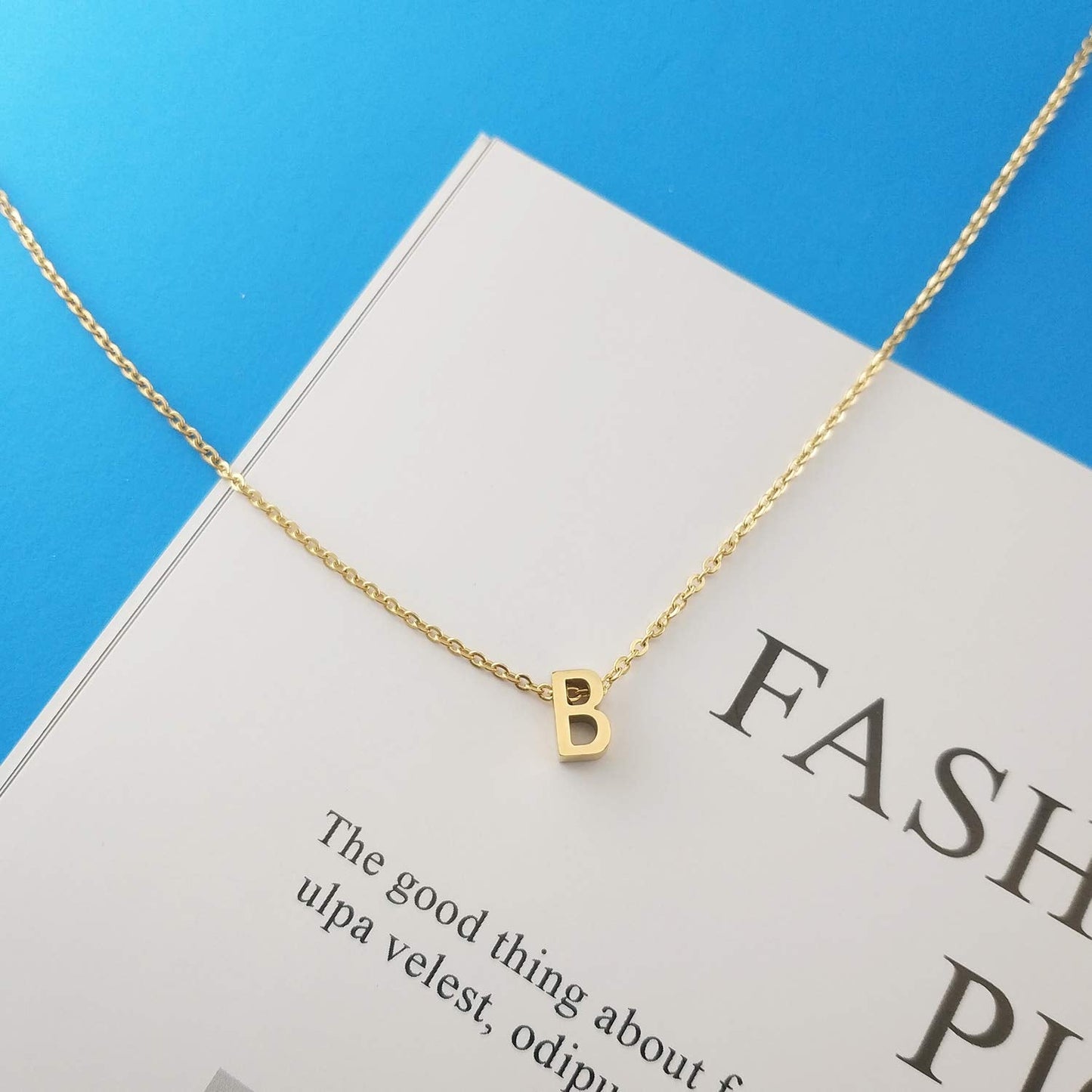 Tiny Initial Necklace for Women, 18K Gold Plated, Personalized Small Letter Name Pendant