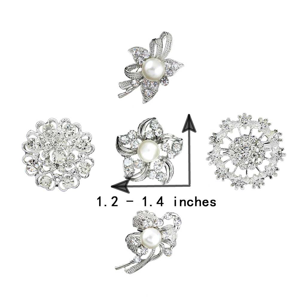 Vintage Blue Crystal Rhinestone Teardrop Brooch Pin for Women, Wedding & Bridal Accessory