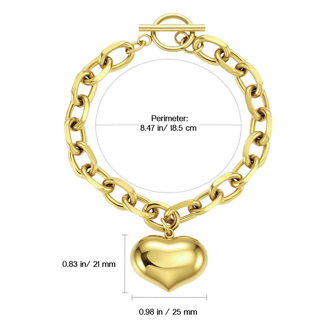 Sterling Silver Heart Clasp Snake Chain Bracelet, Compatible with Moments Charms, Gift for Her with Box