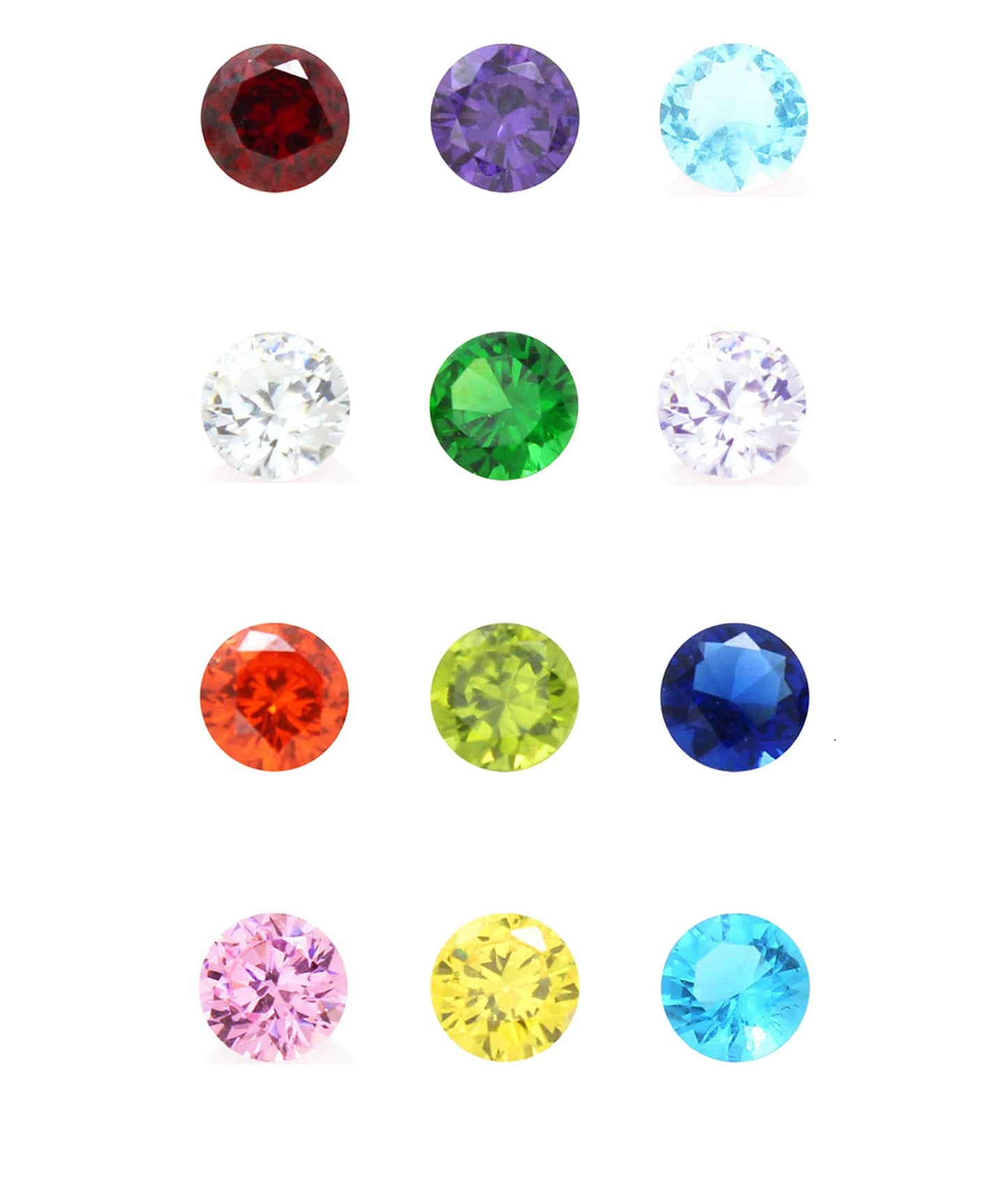 96pcs 5mm Crystal Birthstone Charms for Floating Memory Lockets, DIY Pendant Necklaces